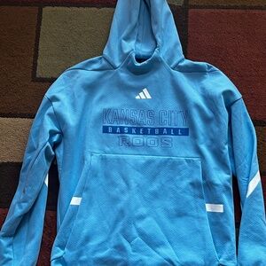 Adidas Z.N.E. Baby Blue Men's Hoodie Size Large - Kansas City Basketball